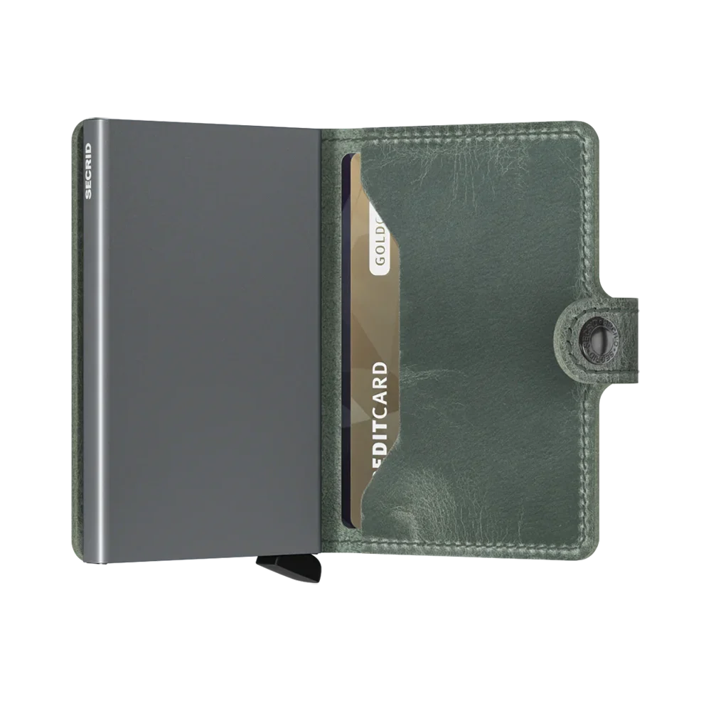 'Secrid Miniwallet - Vintage' in 'Sage' colour