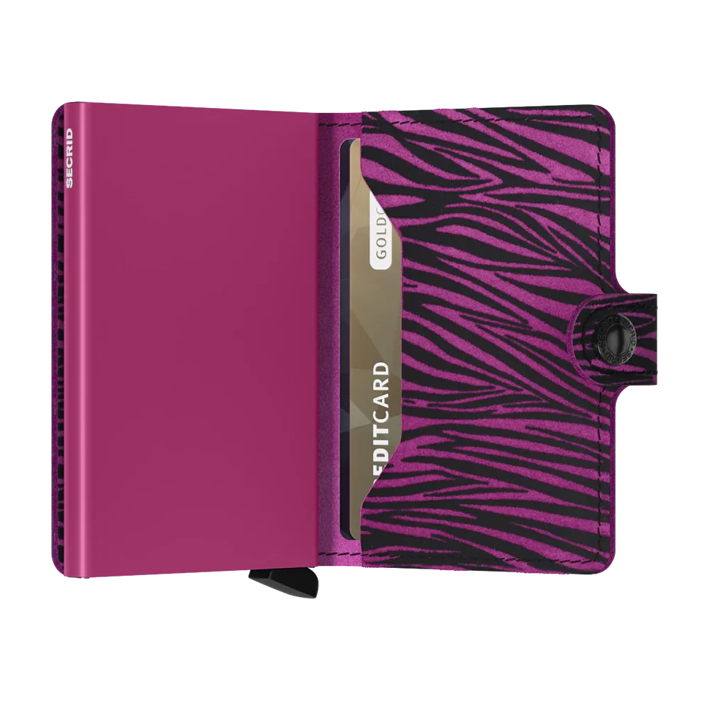'Secrid Miniwallet - Zebra' in 'Fuchsia' colour