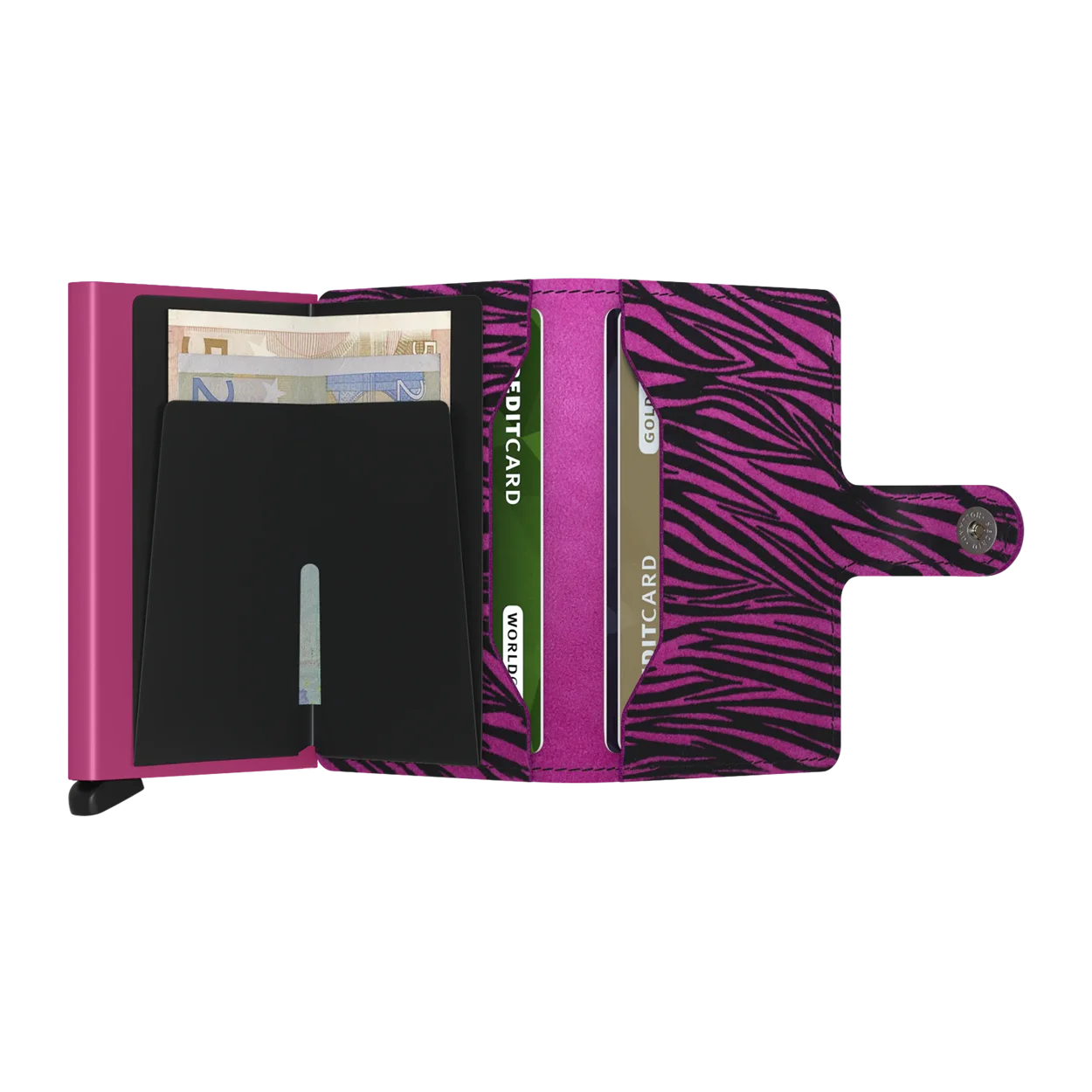 'Secrid Miniwallet - Zebra' in 'Fuchsia' colour