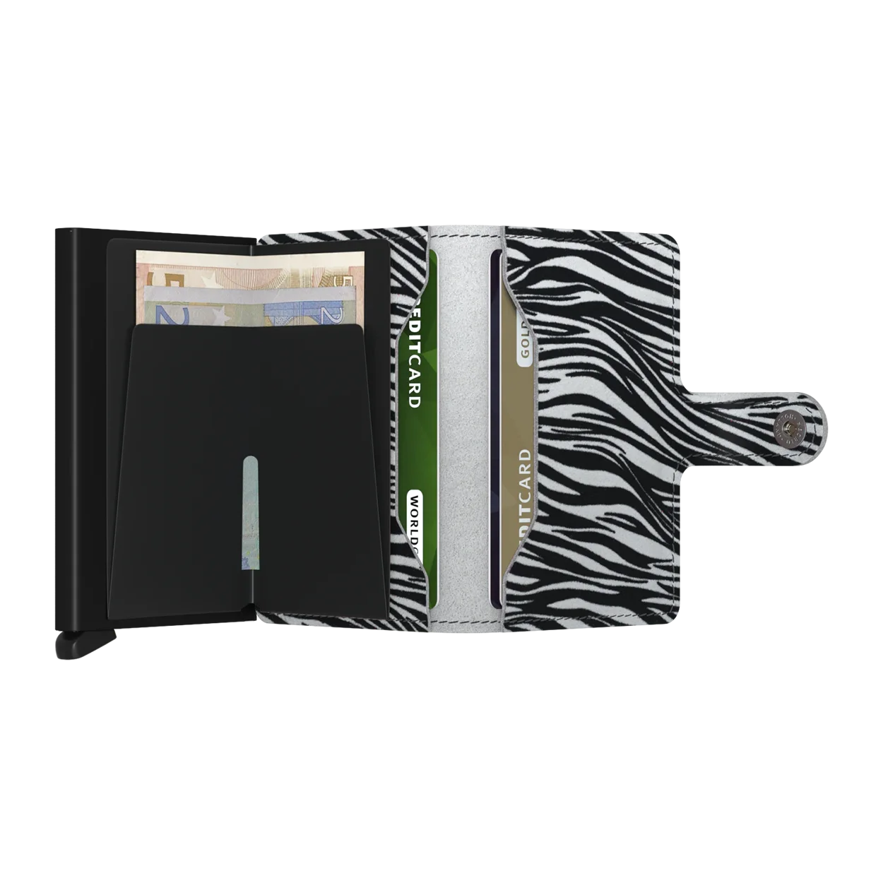 'Secrid Miniwallet - Zebra' in 'Light Grey' colour