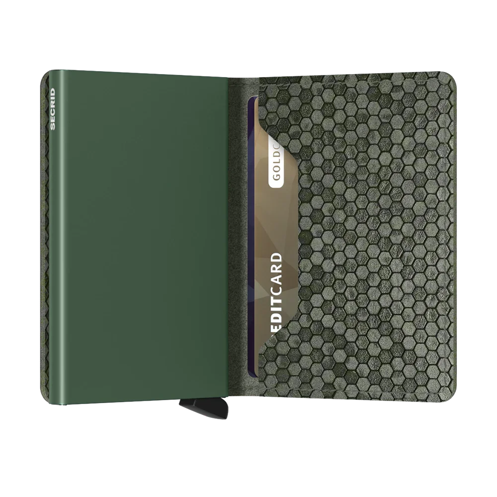 'Secrid Slimwallet - Hexagon' in 'Green' colour