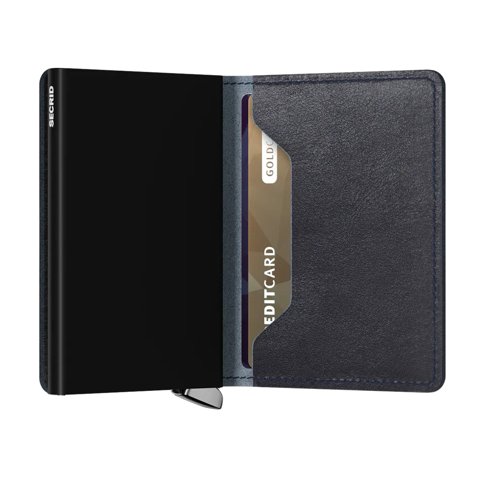 'Secrid Slimwallet - Premium Basco' in 'Navy' colour