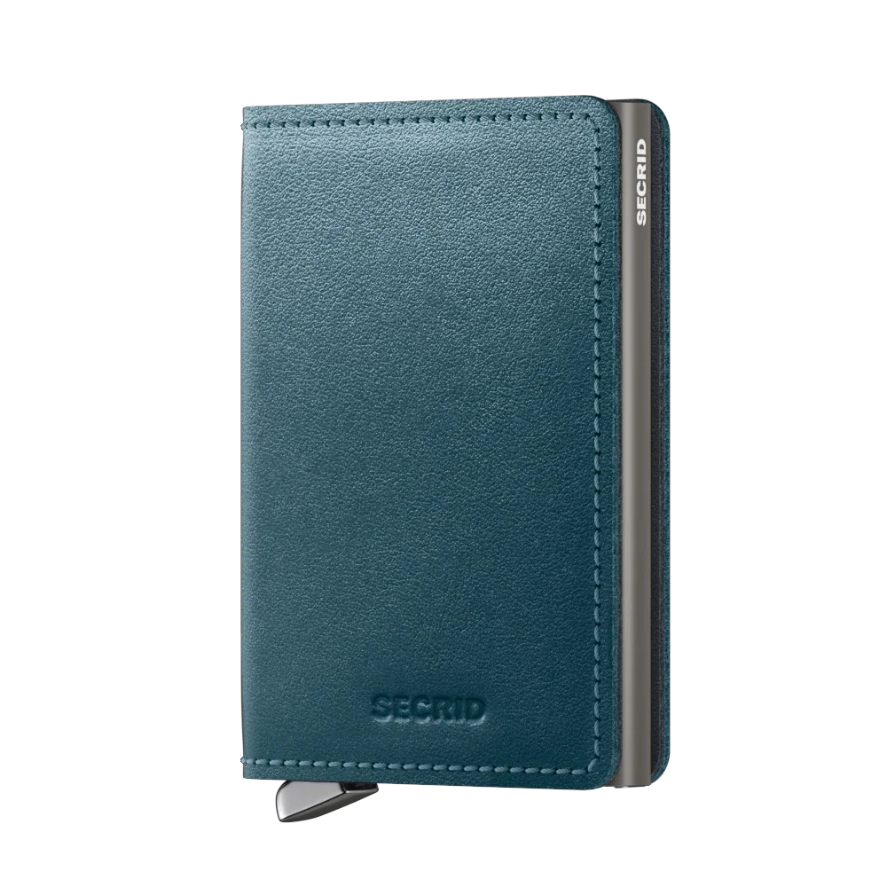 'Secrid Slimwallet - Premium Dusk' in 'Teal' colour