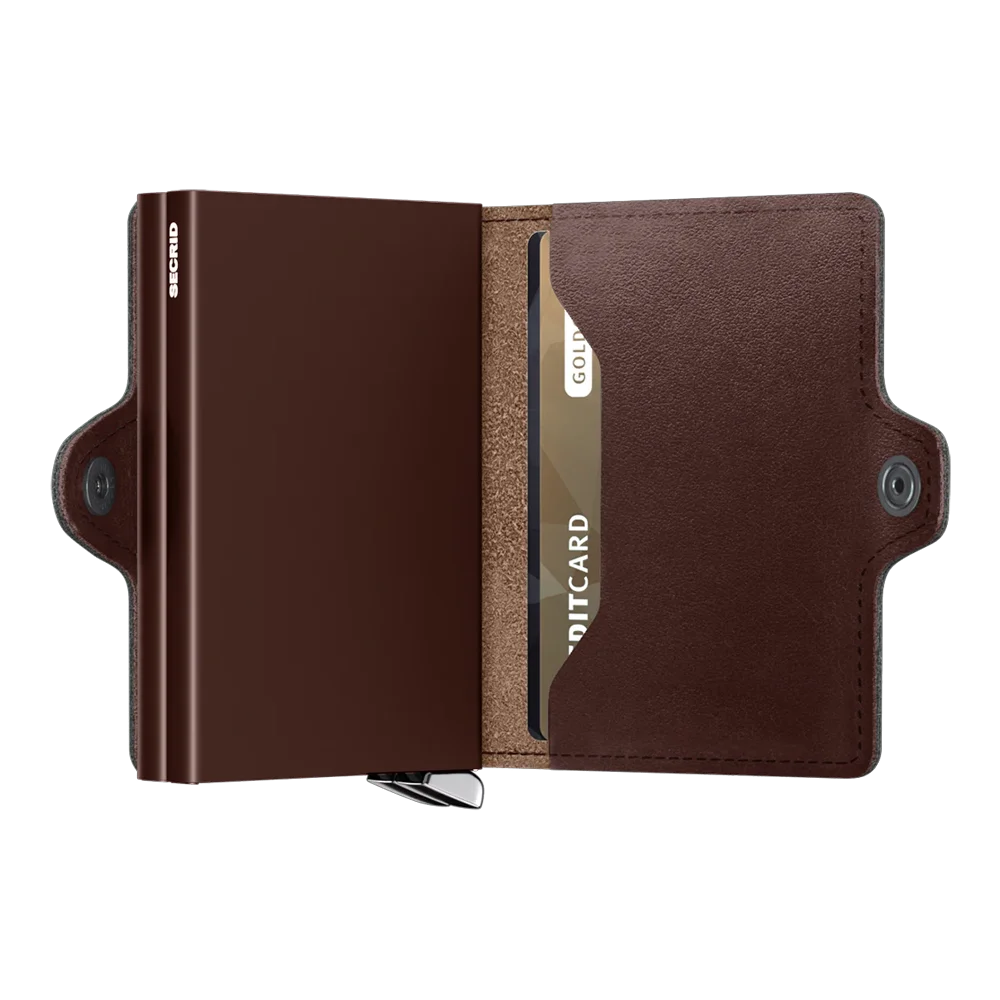 'Secrid Twinwallet - Premium Dusk' in 'Dark Brown' colour