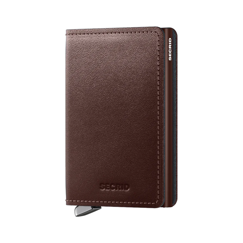 'Secrid Slimwallet - Premium Dusk' in 'Dark Brown' colour