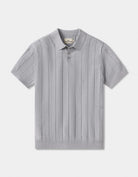 'The Normal Brand Robles Rib Stitch Polo' in 'Heathered Grey' colour