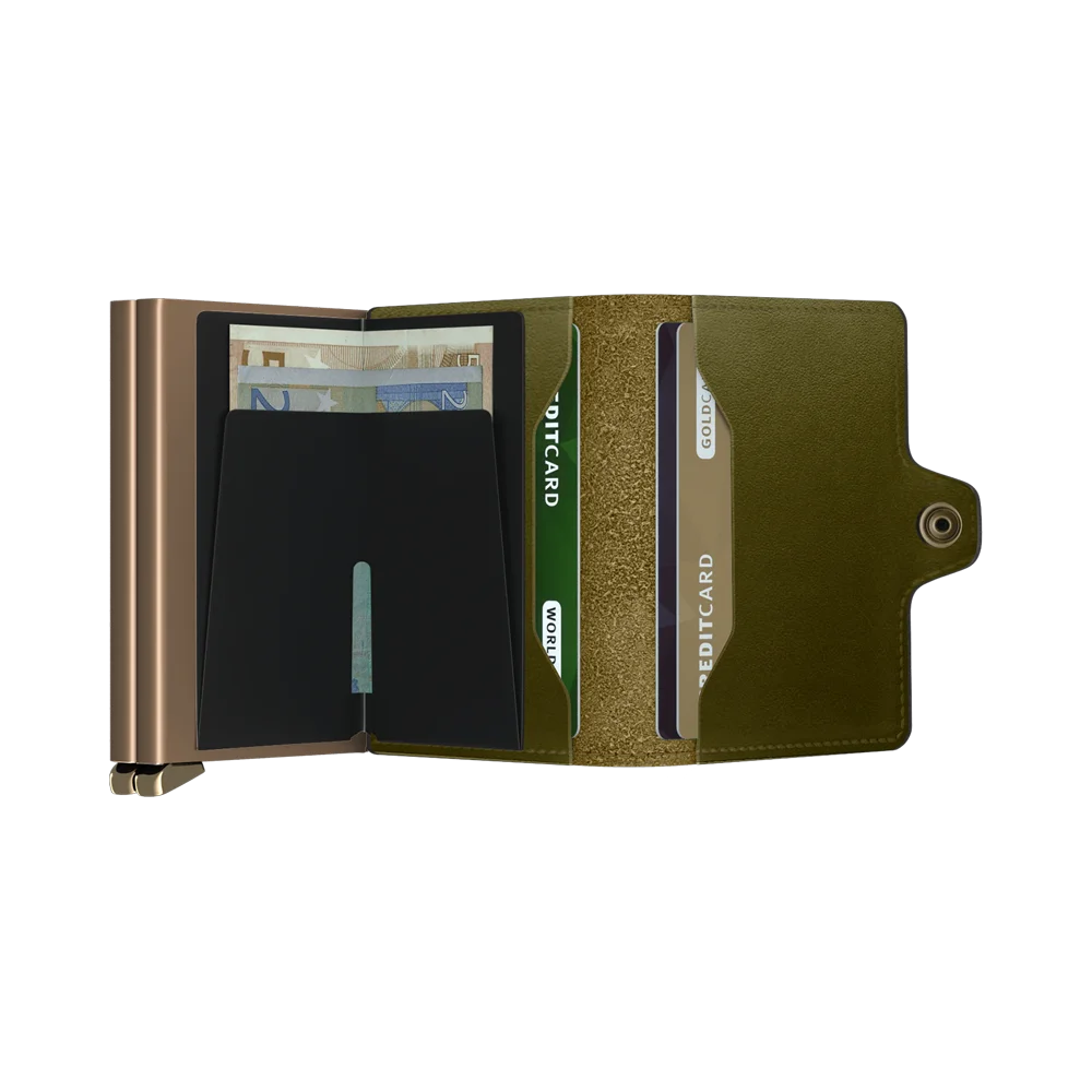 'Secrid Twinwallet - Premium Dusk' in 'Olive' colour