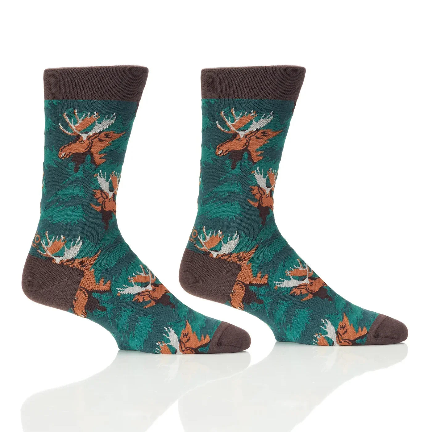 'Yo Sox Big Moose Crew Socks' in 'Green' colour