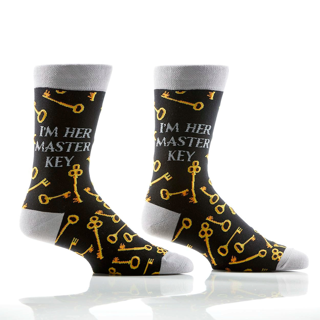 'Yo Sox Master Key Crew Socks' in 'Black' colour