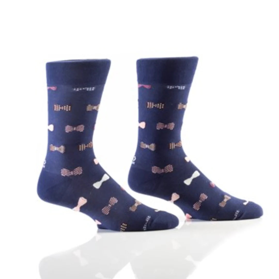 'Yo Sox Mini Bow Ties Crew Socks' in 'Navy' colour