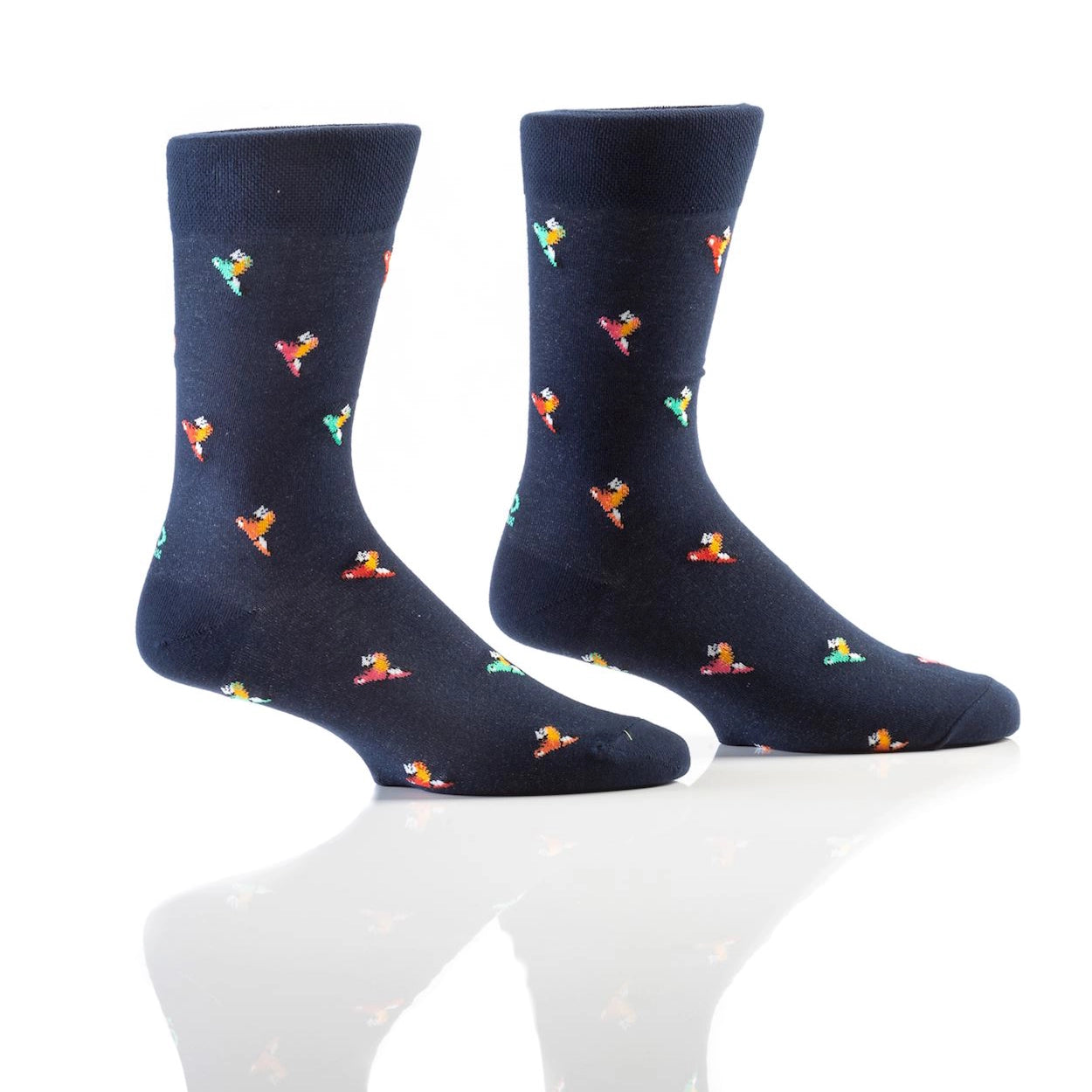 'Yo Sox Mini Parrots Crew Socks' in 'Navy' colour