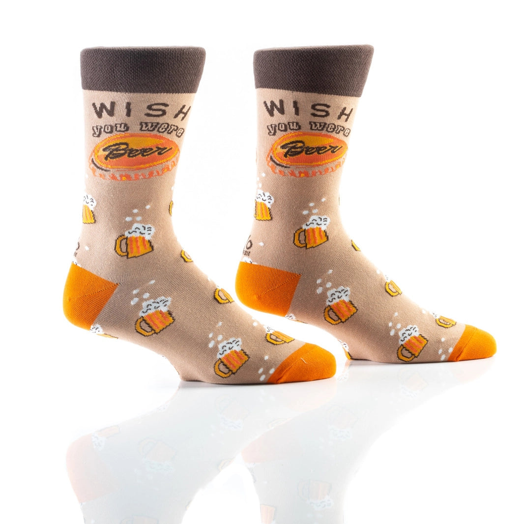 'Yo Sox Wish You Were BeerCrew Socks' in 'Brown' colour