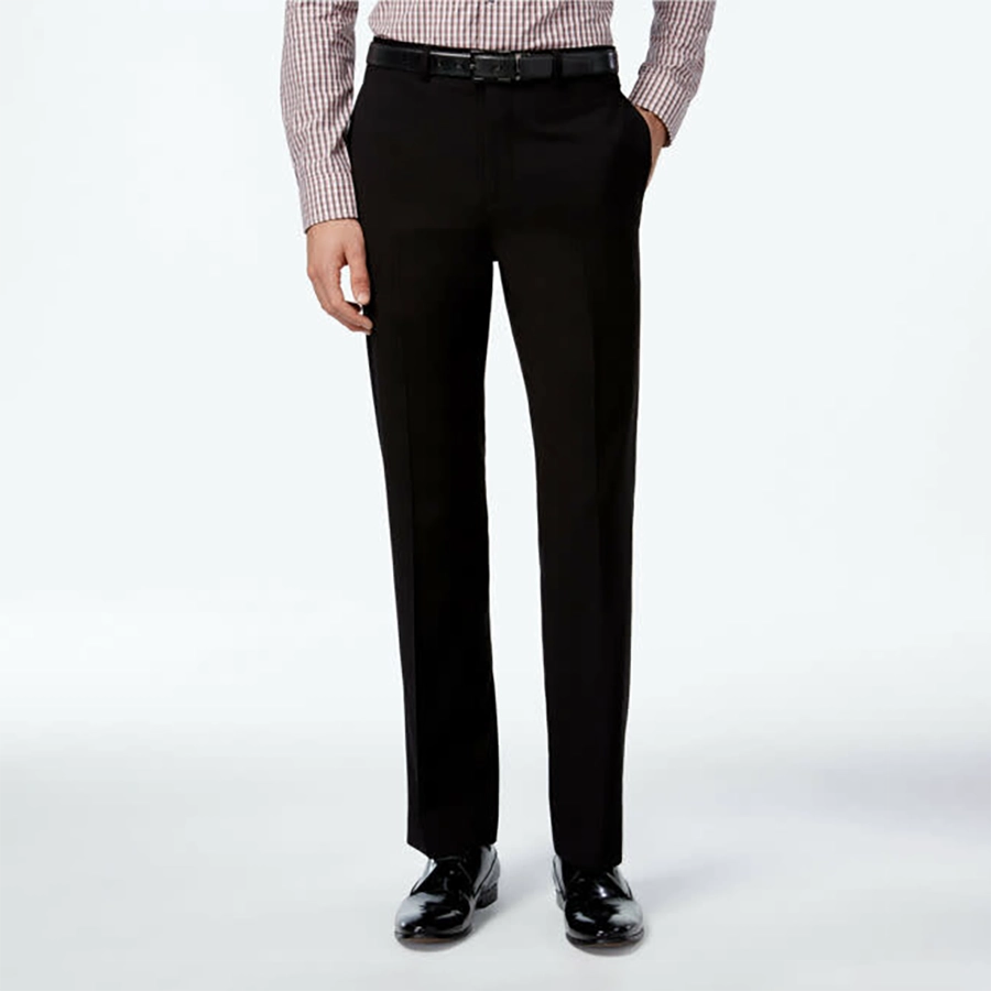 'Calvin Klein Flat Front Dress Pant' in 'Black' colour