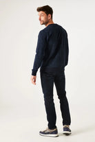 'Garcia O41065 Pullover Sweater with Palm Leaf Pattern' in 'Dark Moon' colour