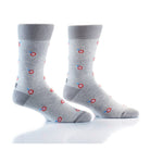 'Yo Sox Bulls Eye Crew Socks' in 'Grey' colour