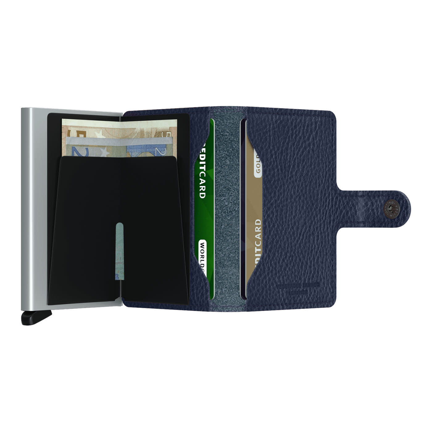 'Secrid Miniwallet - Veg' in 'Navy-Silver' colour